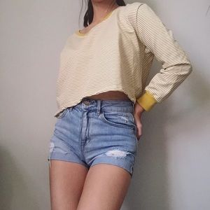 Striped Yellow Crop Top
